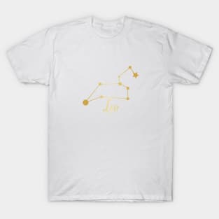 Leo Zodiac Constellation in Gold T-Shirt